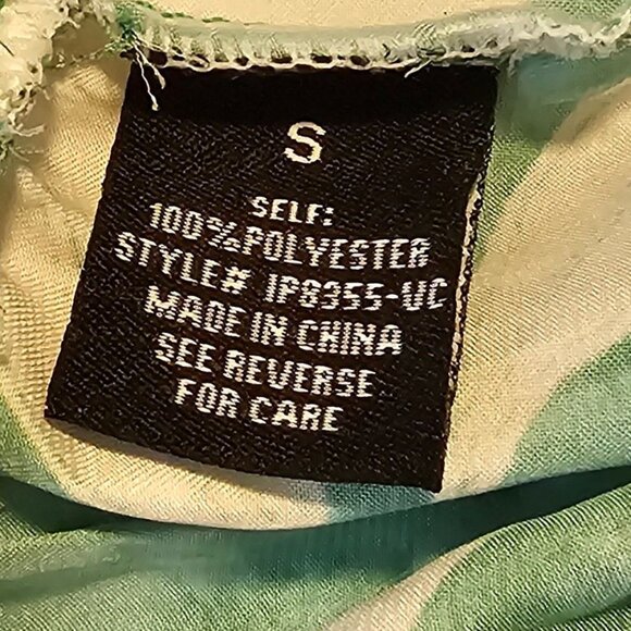 Women's Wide Leg Jade Leaf Print Satin Pants, Small - Picture 2 of 11